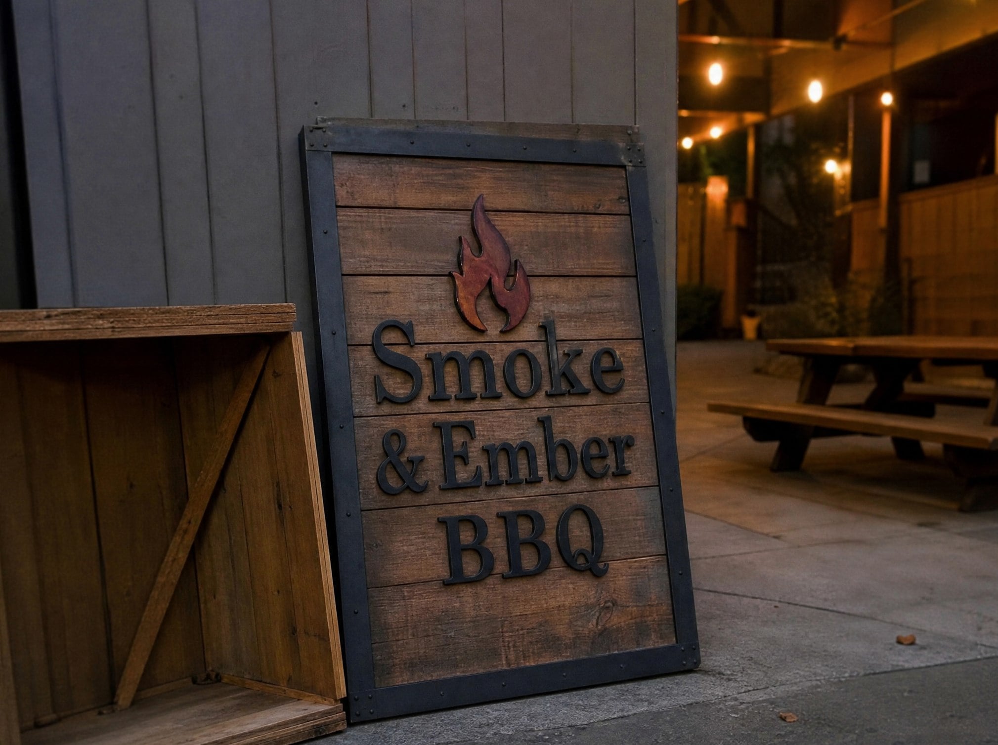 Custom restaurant sign installed — customer photo