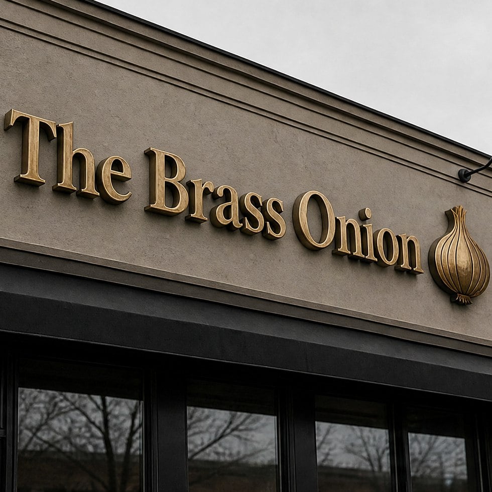 Custom restaurant sign mounted on a storefront