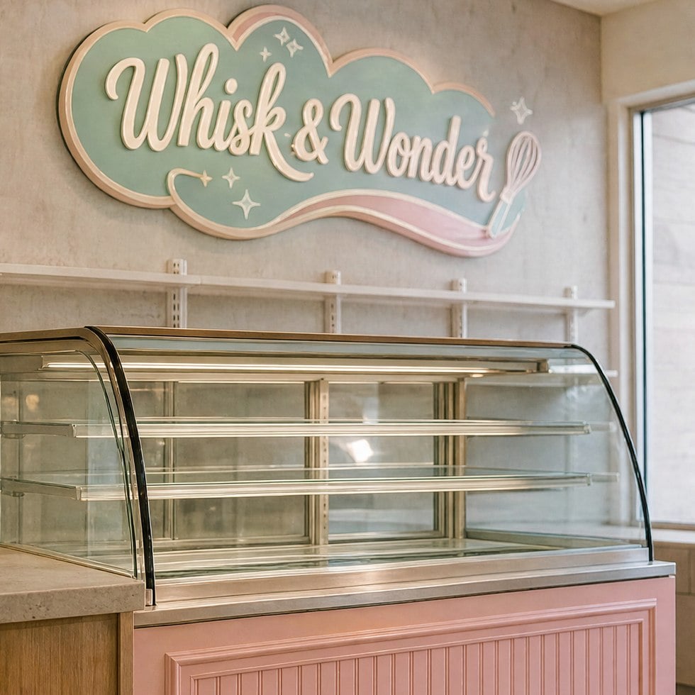 Customized restaurant signs for bakeries and dessert shops