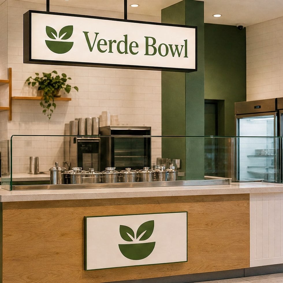 Customized restaurant signs for fast casual and franchises
