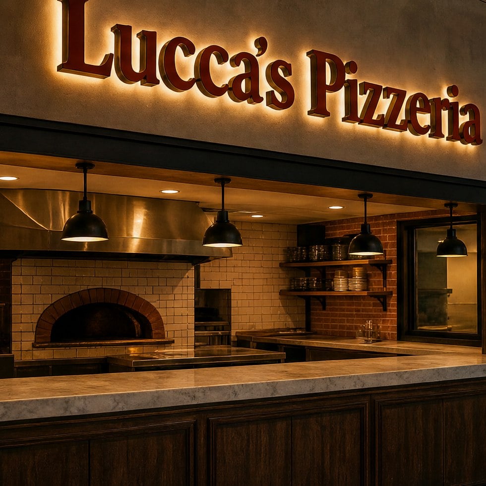 Customized restaurant signs for pizzerias and family dining